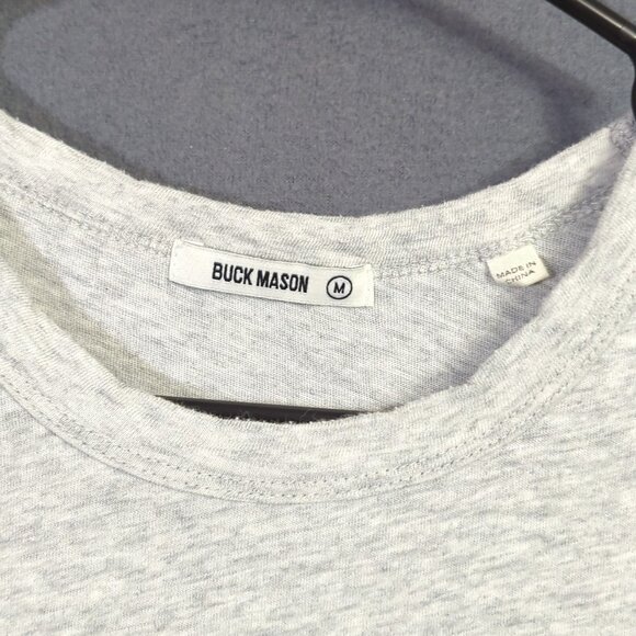 Buck Mason T-Shirt Men's M Gray Short Sleeve Curve Hem - Picture 4 of 9